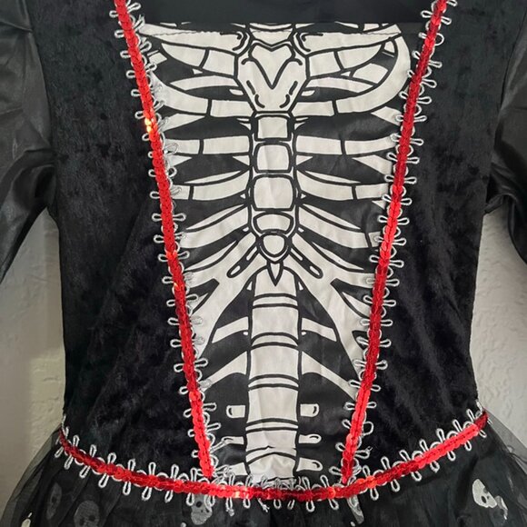 Day of the Dead Girls skeleton costume play skull size 4-6 - Picture 2 of 4